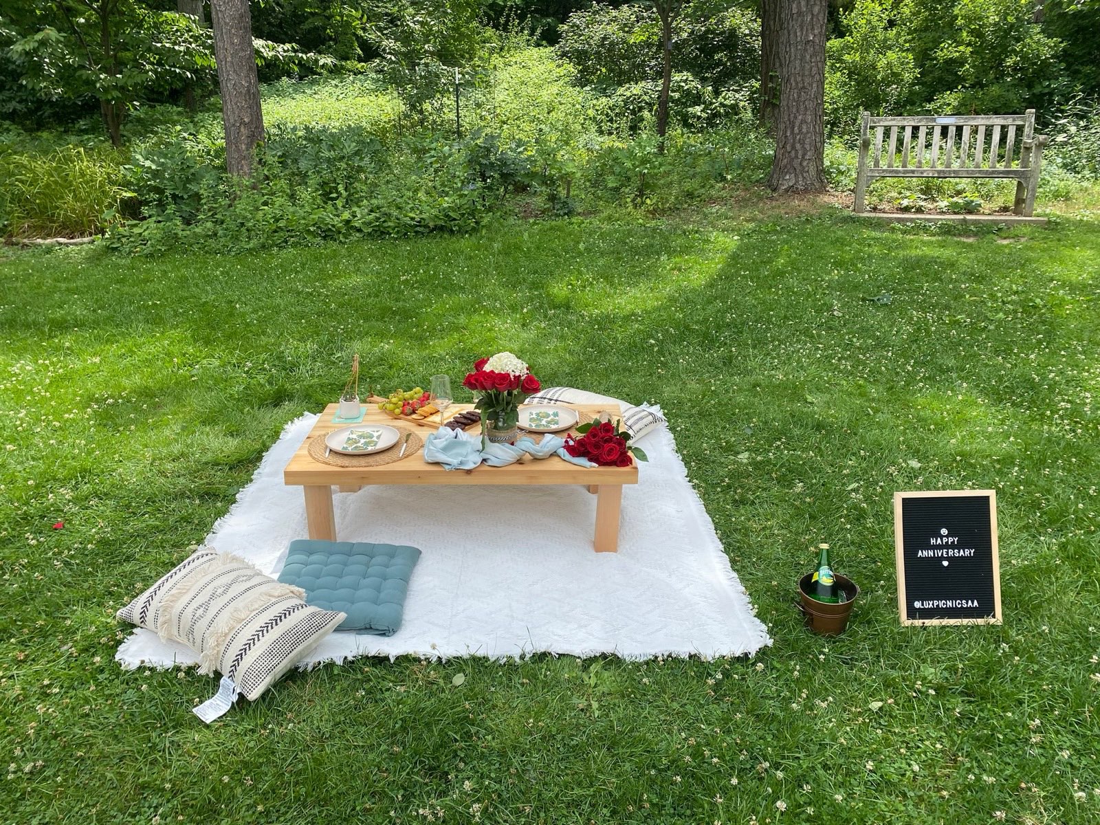 Setup for the first paying customers at the Arboretum