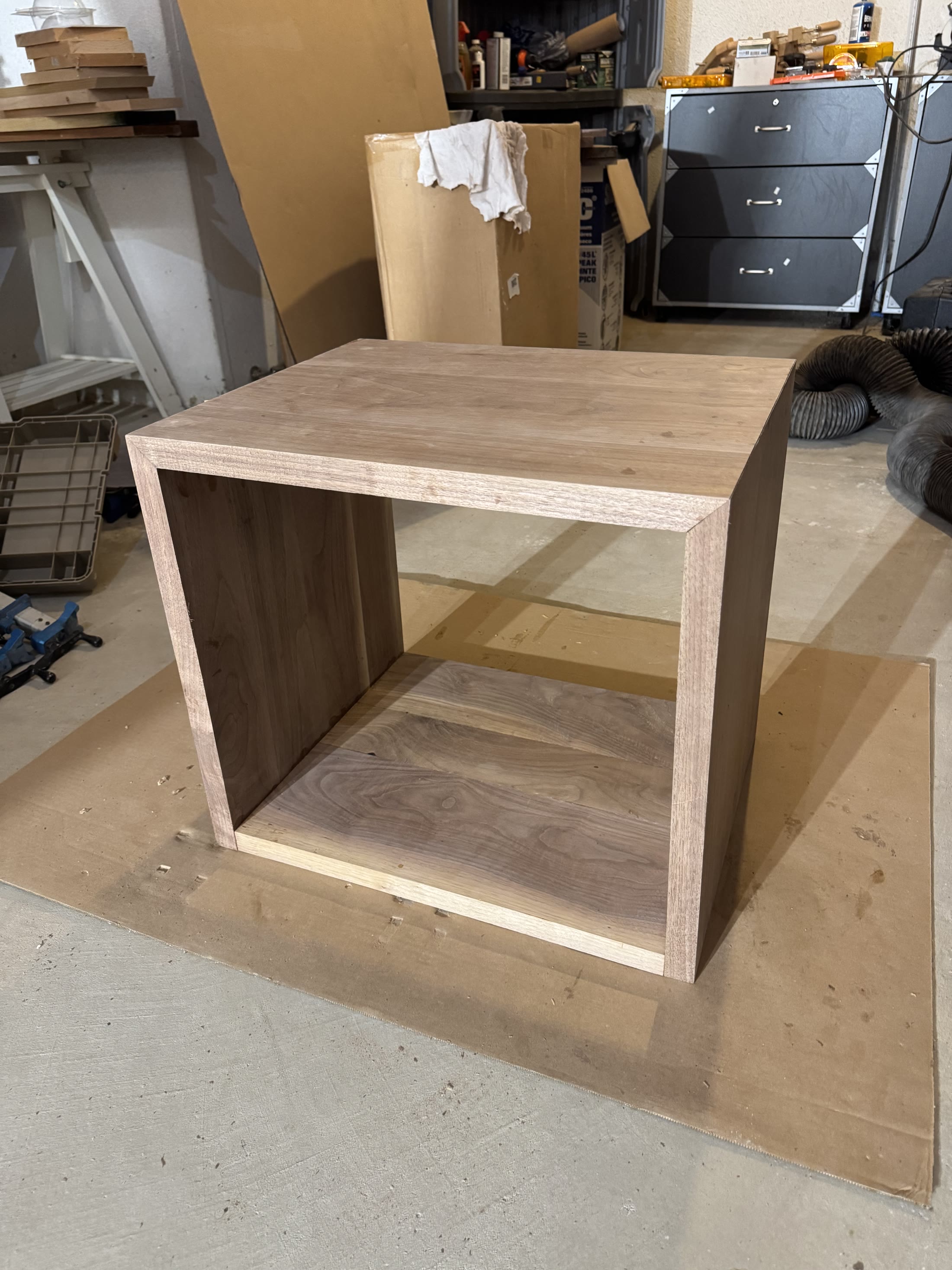 Assembled mitered walnut carcass